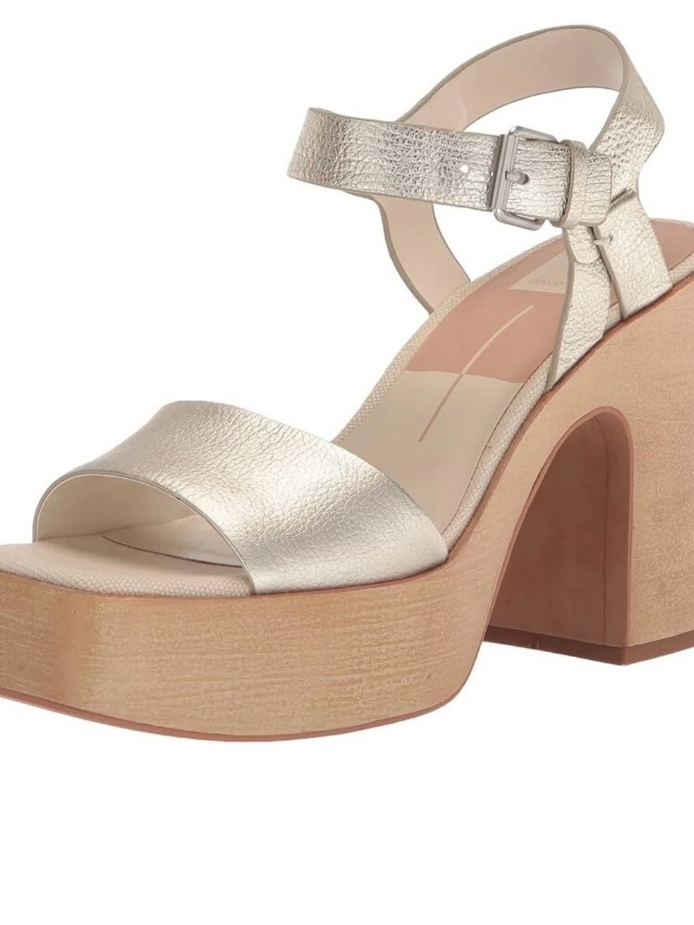 Dolce Vita Champagne Metallic Platform Sandals - Picture 2 of 8